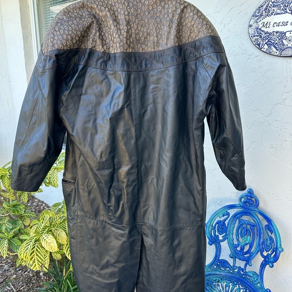 Genuine Leather Trench Coat - Picture 2 of 5